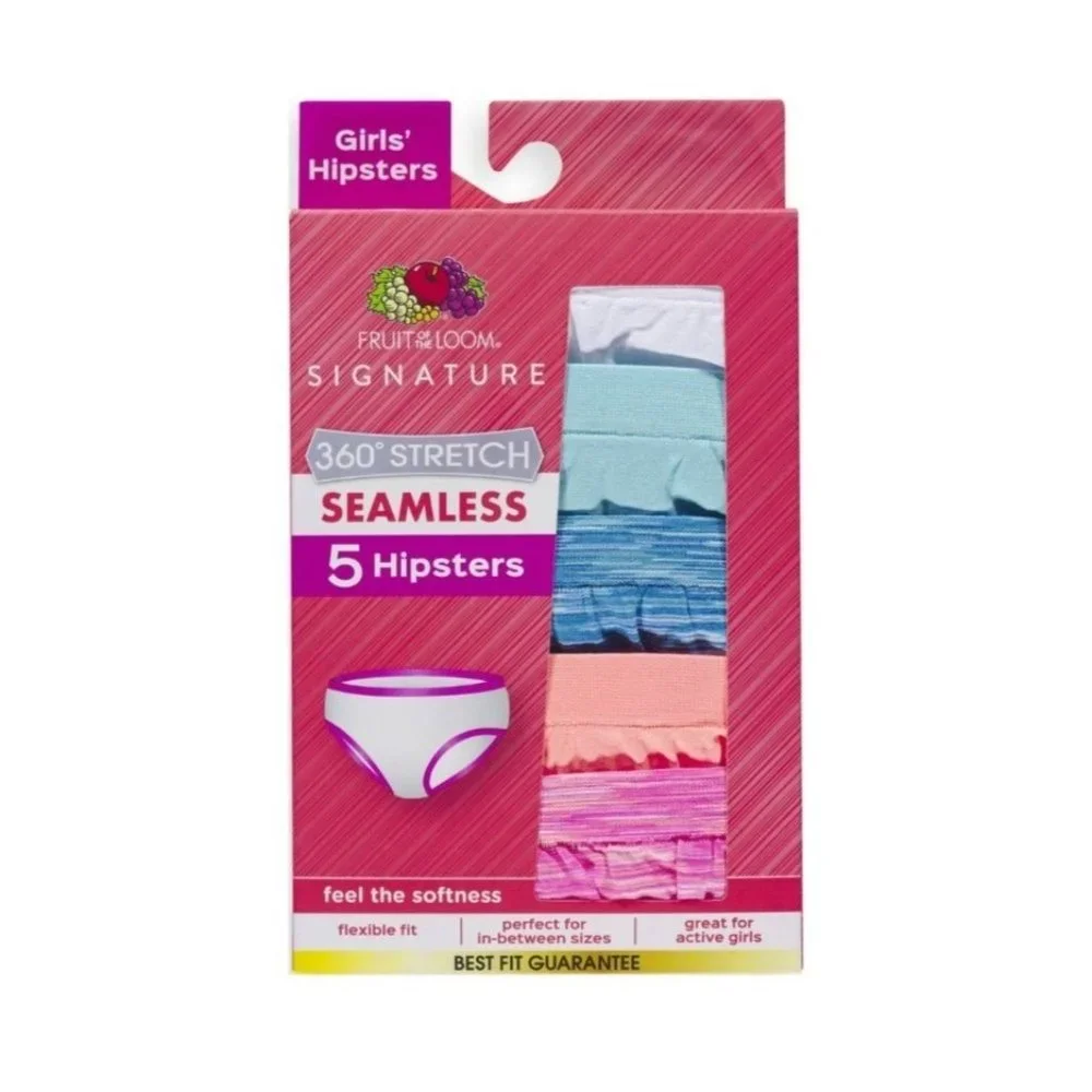 Fruit of the Loom Girls Seemless Hipster Underwear,‎ Size Large 14/16 NWT